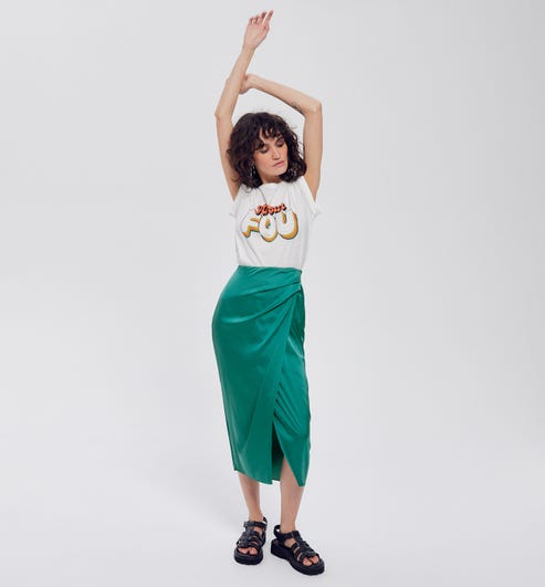 Wideleg cropped trousers